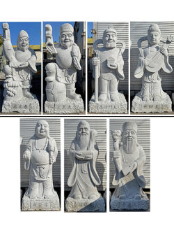 古物彫刻7センチ 天然御影石彫刻 七福神 【商品番号：m-ba1025-001】