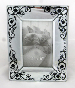 ミラー フォトフレーム 写真立て 額縁 立て掛け式 スタンド 鏡 【送料