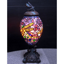 ステンドグラスランプ「トンボ」