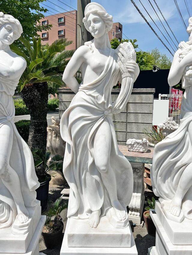 天然大理石彫刻 収穫のヴィーナス（秋） 【商品番号：m-hat096-2405