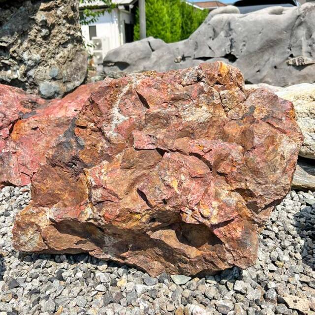 津軽錦石（青森県産）銘石 庭石 58cmサイズ 碧玉 ジャスパー 添石 役石