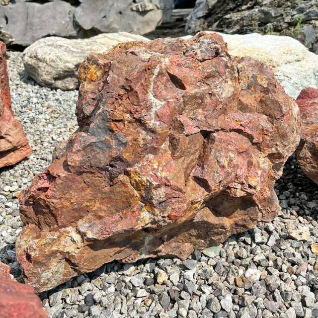 津軽錦石（青森県産）銘石 庭石 58cmサイズ 碧玉 ジャスパー 添石 役石
