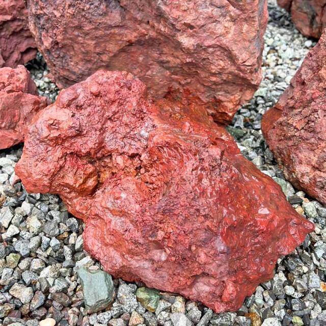 津軽錦石（青森県産）銘石 45cmサイズ 碧玉 ジャスパー 平石 水盤 盆栽