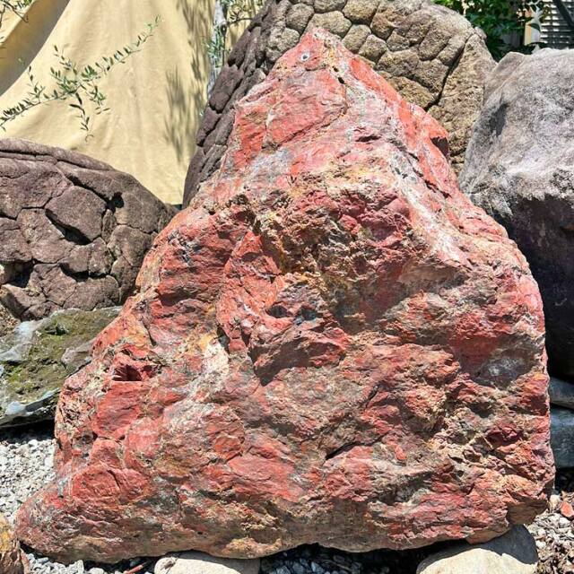 津軽錦石 青森県産 錦石 銘石 庭石 赤石 販売 kur0724-235