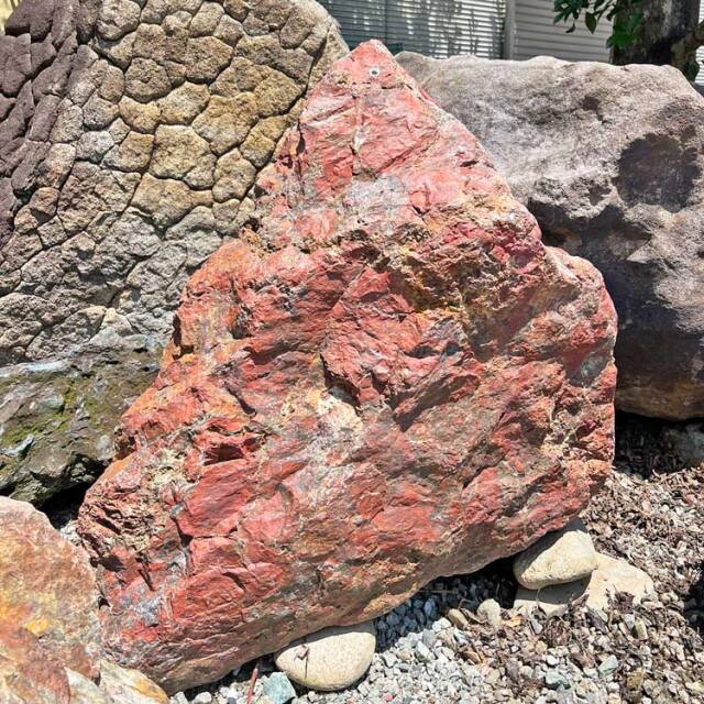 津軽錦石（青森県産）銘石 庭石 景石 1mサイズ 碧玉 ジャスパー 坪庭