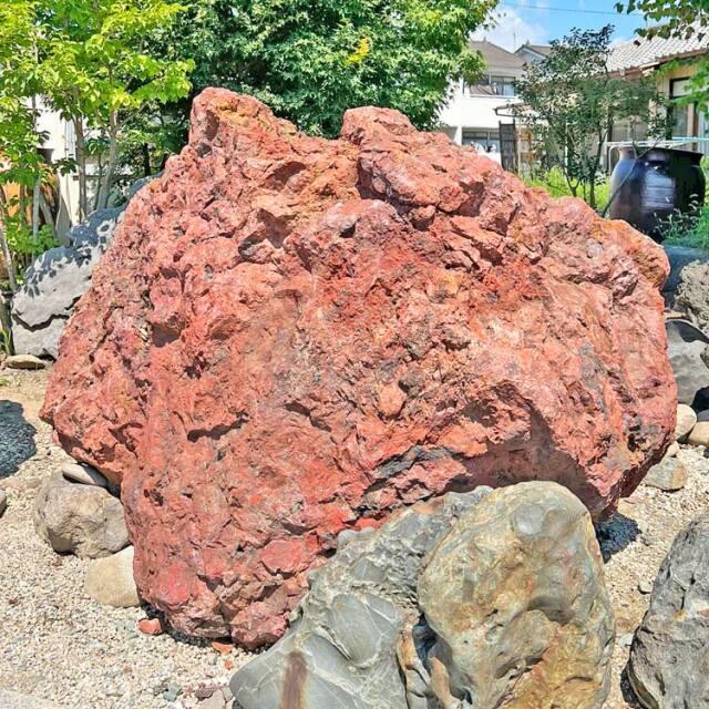 津軽錦石（青森県産）特大 景石 幅2.25m 銘石 庭石 碧玉 ジャスパー