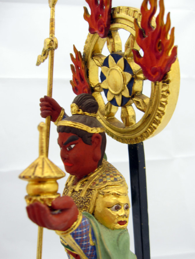 毘沙門天 （極彩色）の木彫仏像