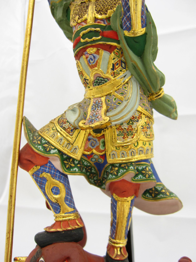 毘沙門天 （極彩色）の木彫仏像