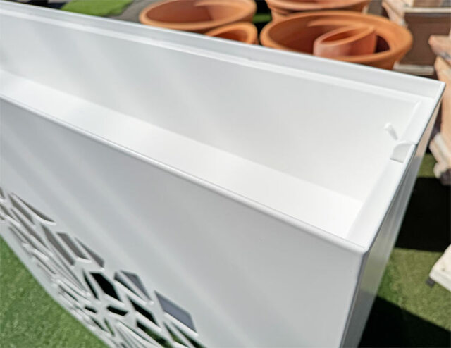 BYSTEEL ブルーム イタリア製 高級アルミプランター ホワイト デザイナーズ鉢カバー ステファノ・ピロヴァーノ