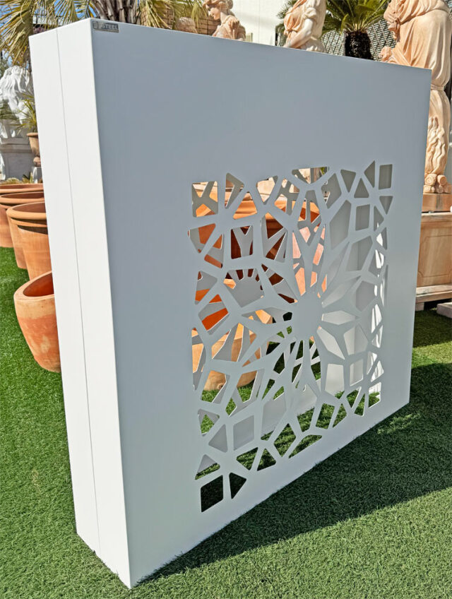 BYSTEEL ブルーム イタリア製 高級アルミプランター ホワイト デザイナーズ鉢カバー ステファノ・ピロヴァーノ