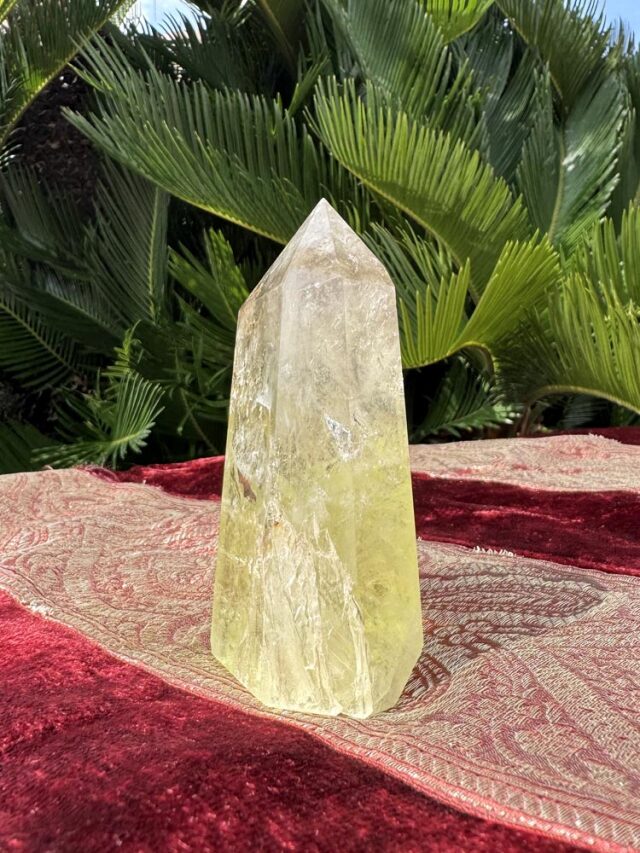 天然 シトリン 黄水晶 六角柱 ポイント 約200g 【商品番号：m-ci-01】