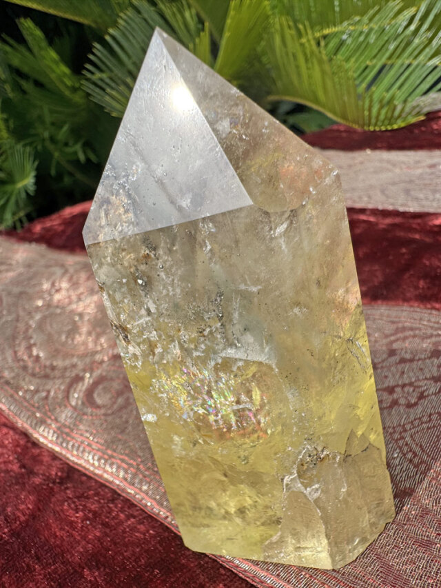 天然 シトリン 黄水晶 六角柱 ポイント 約200g 【商品番号：m-ci-01】