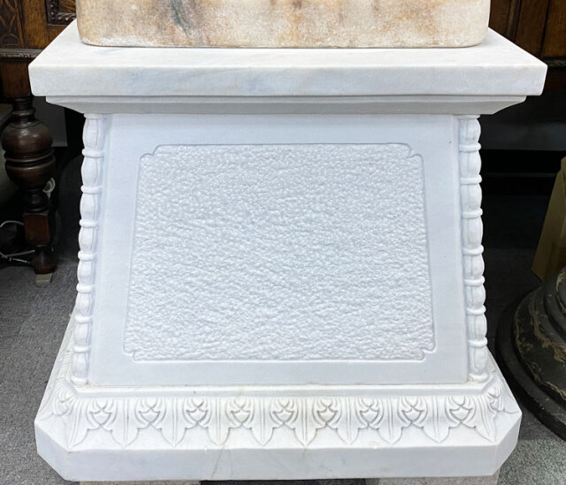天然大理石製 白大理石スクエア台座 D03｜角柱・飾り台｜ガーデン