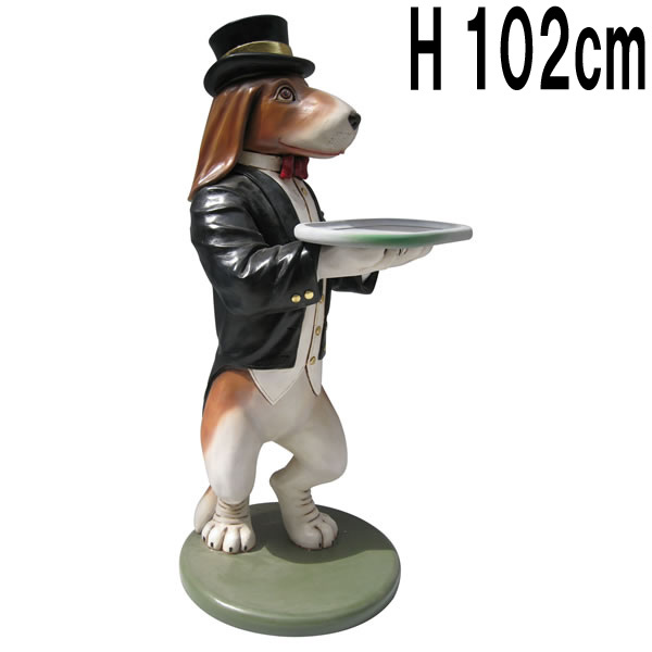 ビーグル犬のご奉仕 FRPアートオブジェ 【商品番号：m-fr020708】