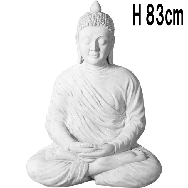 座禅する仏陀ブッダ像 ロマンストーン仕上げ / Divine Buddha - B  FRPアートオブジェ 【商品番号：m-fr030415rs】