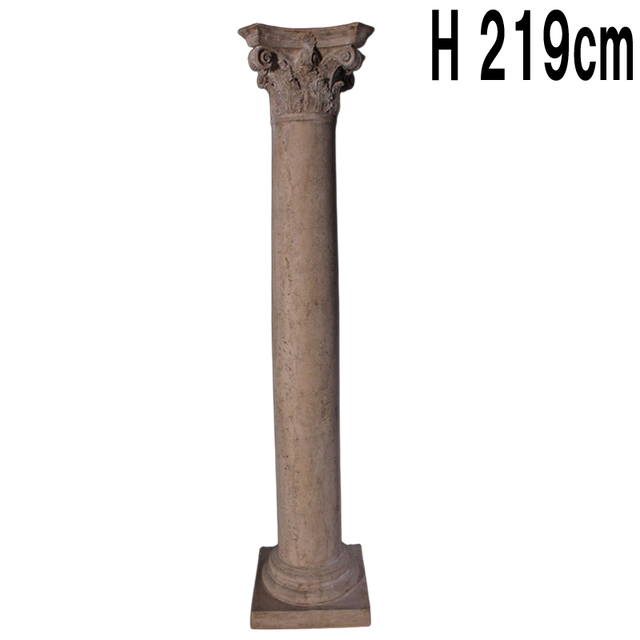 コリント式の柱・ローマストーン仕上げ Corinthian Column  FRPアートオブジェ 【商品番号：m-fr060701】
