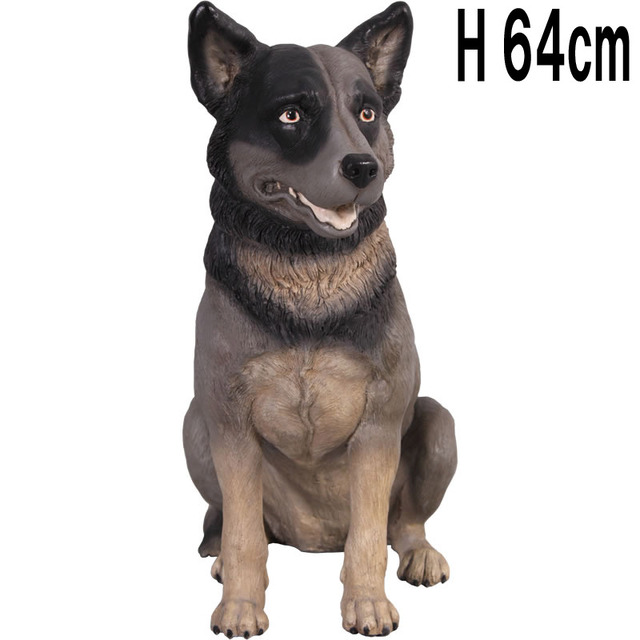 私におまかせ犬 / Blue Heeler  FRPアートオブジェ 【商品番号：m-fr080072】