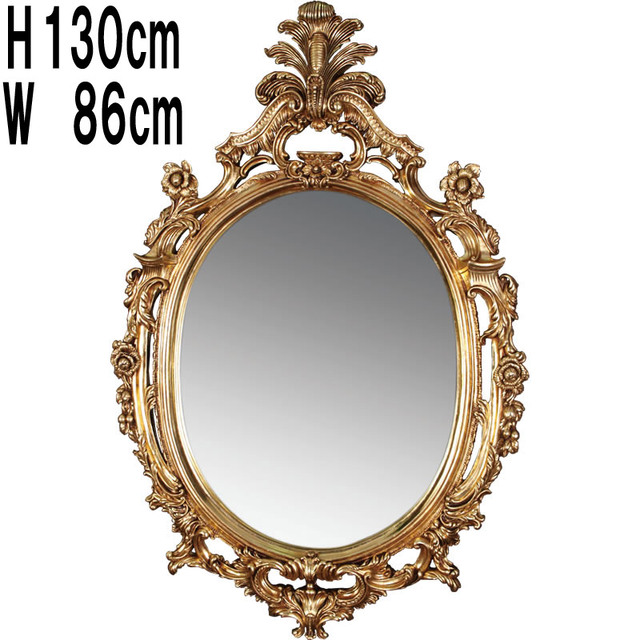 チッペンデールミラー・ゴールド / Chipendale Mirror FRPアートオブジェ 【商品番号：m-fr080169】