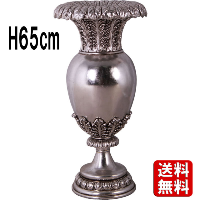 シルバー卵型花瓶 卵形の花瓶（シルバー） Floral Oviform Vase FRPアートオブジェ