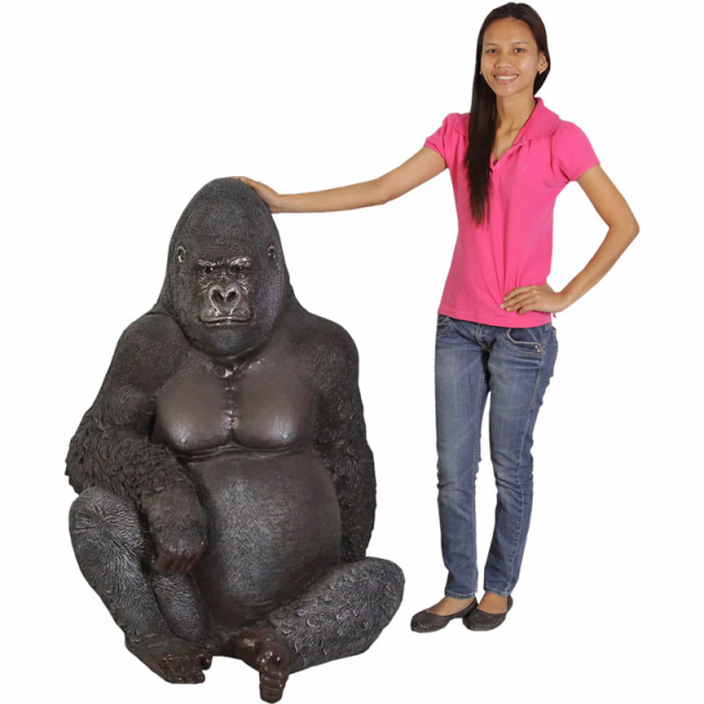 悠然たるゴリラ Silver Back Gorilla FRPアートオブジェ【商品番号：m