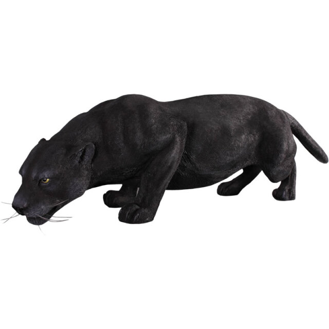 黒豹の跳躍 Black Panther FRPアートオブジェ【商品番号：m-fr090011】