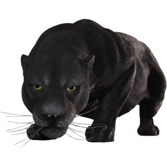 黒豹の跳躍 Black Panther FRPアートオブジェ【商品番号：m-fr090011】
