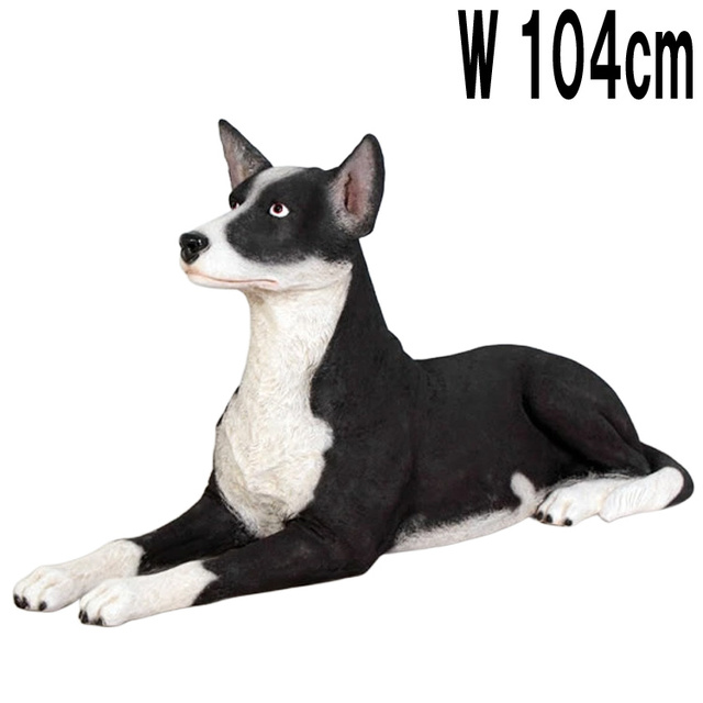 横たわるケルピー犬 / Kelpie Lying Down  FRPアートオブジェ 【商品番号：m-fr100040】