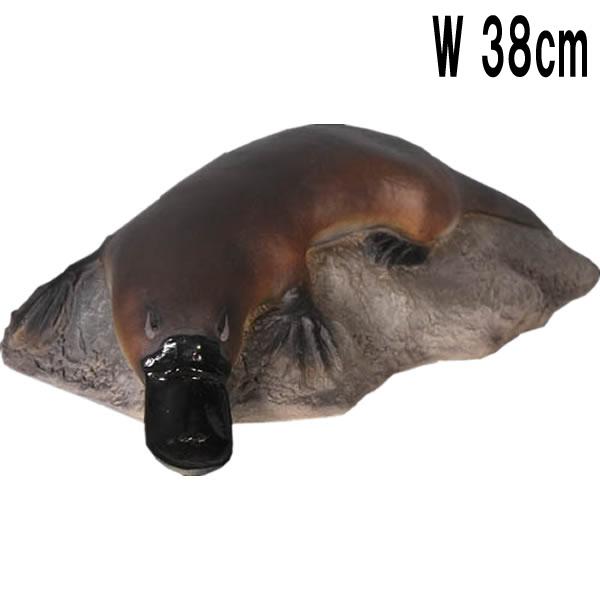 石の上のカモノハシ / Small Platypus on Rock　FRPアートオブジェ 【商品番号：m-fr100113】