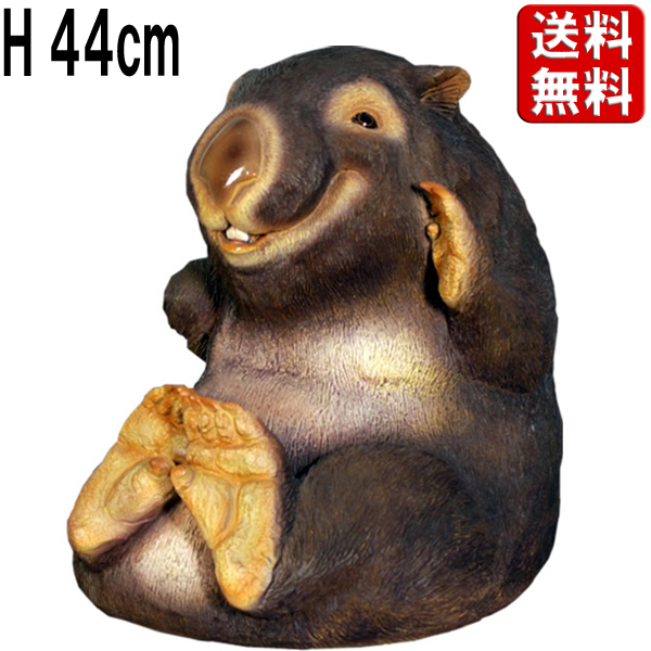 笑うウォンバット Wombat Smiling FRPアートオブジェ 【商品番号：m-fr110071】