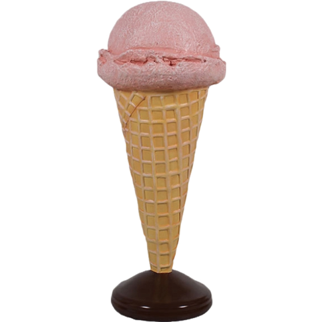 小さなアイスクリーム ピンク Ice Cream Small (on stand) PINK FRPアートオブジェ 【商品番号：m-fr130017PK】