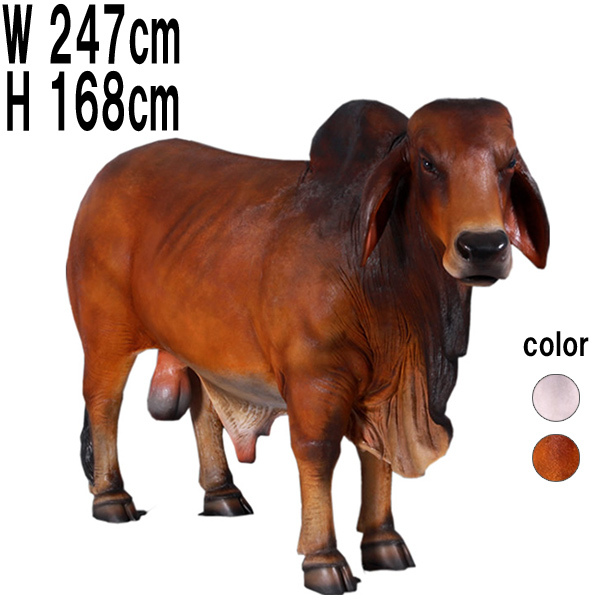 バラモン雄牛・ブラウン / Brahman Bull  FRPアートオブジェ 【商品番号：m-fr140101BR】
