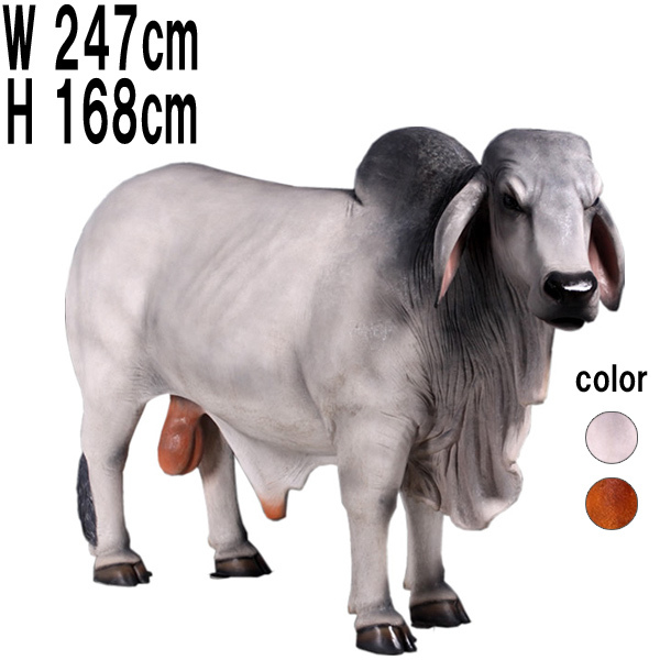 バラモン雄牛・グレイ / Brahman Bull  FRPアートオブジェ 【商品番号：m-fr140101GR】