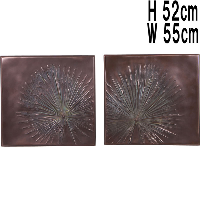 壁掛けアート・椰子・ブロンズ仕上げ / Anahaw Wall Plaques - Positive  FRPアートオブジェ 【商品番号：m-fr150157】