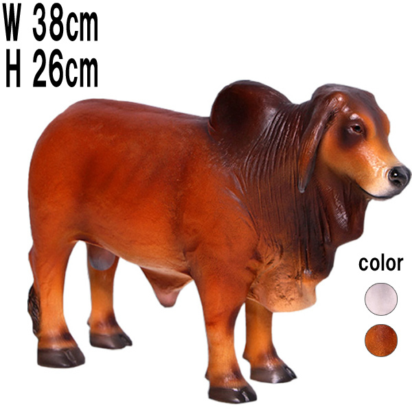 ミニバラモン牛・ブラウン / Brahman Mini  FRPアートオブジェ 【商品番号：m-fr160035BR】