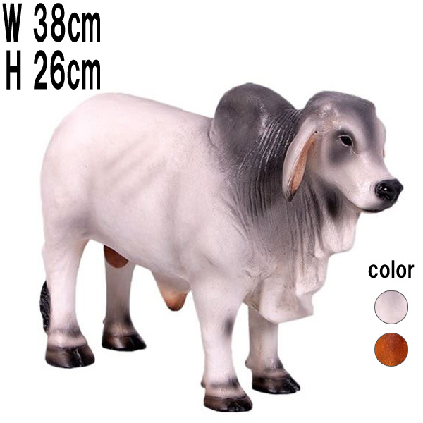 ミニバラモン牛・グレイ / Brahman Mini  FRPアートオブジェ 【商品番号：m-fr160035GR】