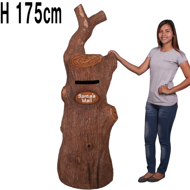 サンタさん宛の切り株ポスト / Santa's Tree Stump Mailbox FRPアートオブジェ 【商品番号：m-fr160151】