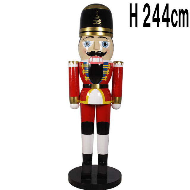 赤色のくるみ割り人形・240cm Nutcracker Guard 8ft. FRPアートオブジェ【商品番号：m-fr180142rd】