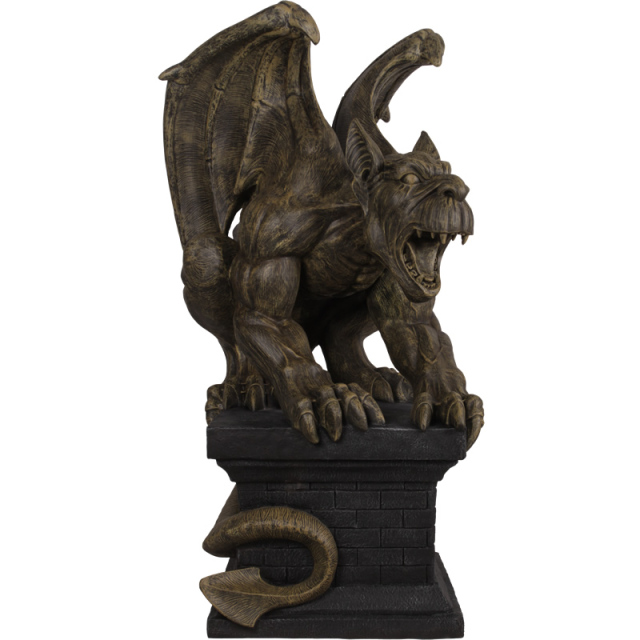 巨大なガーゴイル Giant Gargoyle on Plinth FRPアートオブジェ 【商品