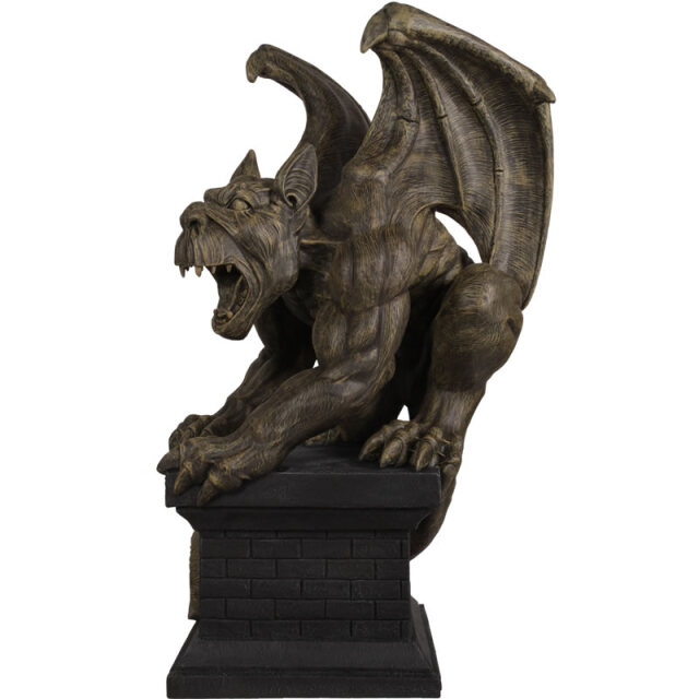 巨大なガーゴイル Giant Gargoyle on Plinth FRPアートオブジェ 【商品