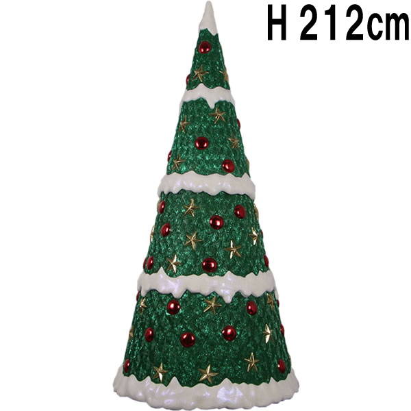 大きなクリスマスツリー 213cm 分割可 Christmas Tree 7ft.　FRPアートオブジェ 【商品番号：m-fr190115】