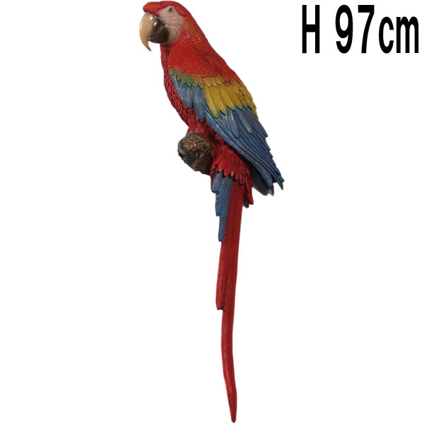 コンゴウインコ / Scarlet Macaw 100cm FRPアートオブジェ 【商品番号：m-fr190159】