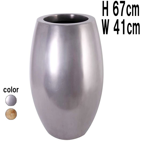 鼓型プランター（アルミ） / Elonga Planter 30x65cm FRPアートオブジェ 【商品番号：m-fr1AL65】