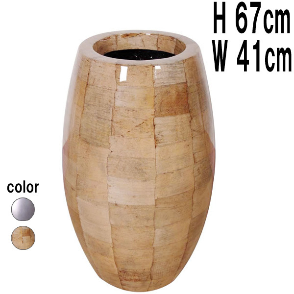 鼓型プランター（バナナ皮柄） / Elonga Planter 30x65cm FRPアートオブジェ 【商品番号：m-fr1BA65】