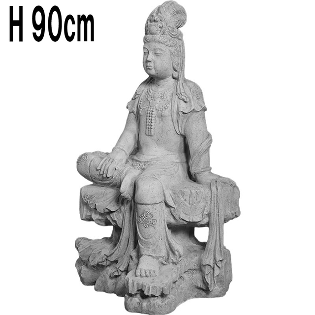観音菩薩 / Sitting Kuan Yin - RS  FRPアートオブジェ 【商品番号：m-fr210144rs】