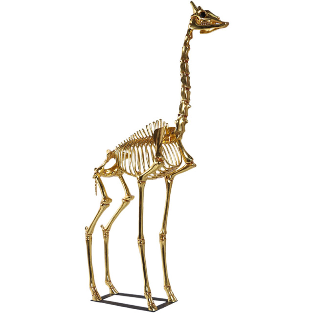 キリンの骨格ゴールド Giraffe Skeleton 8ft. FRPアートオブジェ【商品