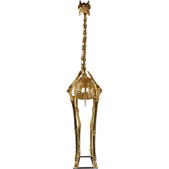 キリンの骨格ゴールド Giraffe Skeleton 8ft. FRPアートオブジェ【商品