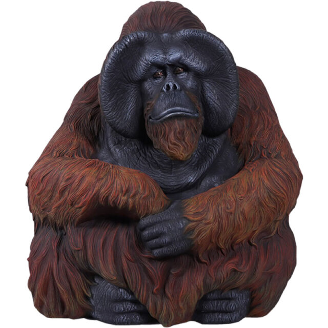 オランウータン 座るオラウータン Sitting Orangutan FRPアートオブジェ【商品番号：m