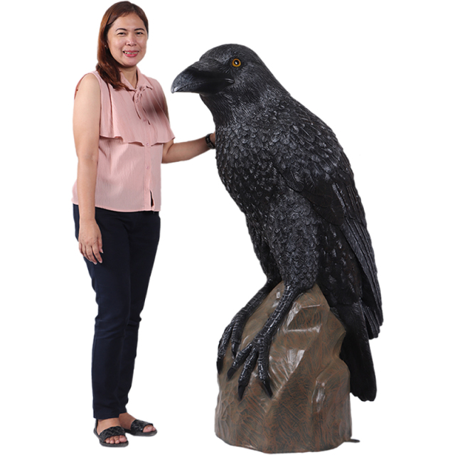巨大カラス Giant Mystic Night Raven FRPアートオブジェ【商品番号：m
