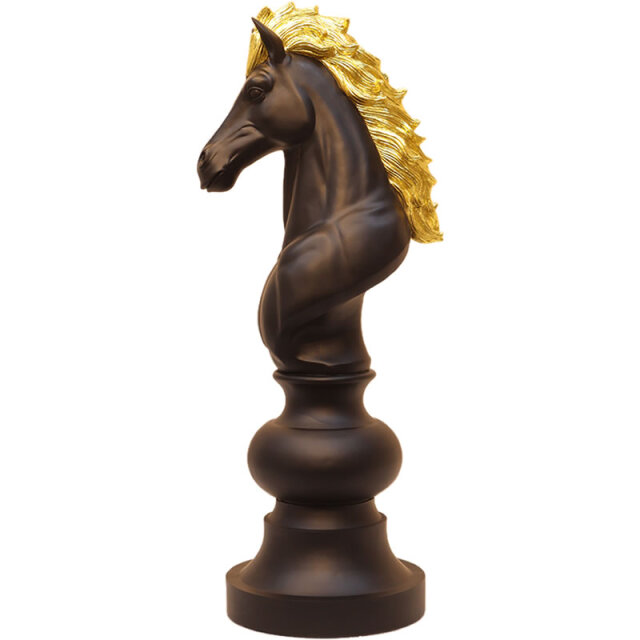 等身大のチェス駒 騎士 ブラック Chess knight 【商品番号：m-fr220120bk】