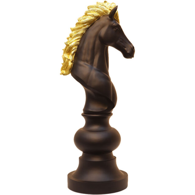 等身大のチェス駒 騎士 ブラック Chess knight 【商品番号：m-fr220120bk】